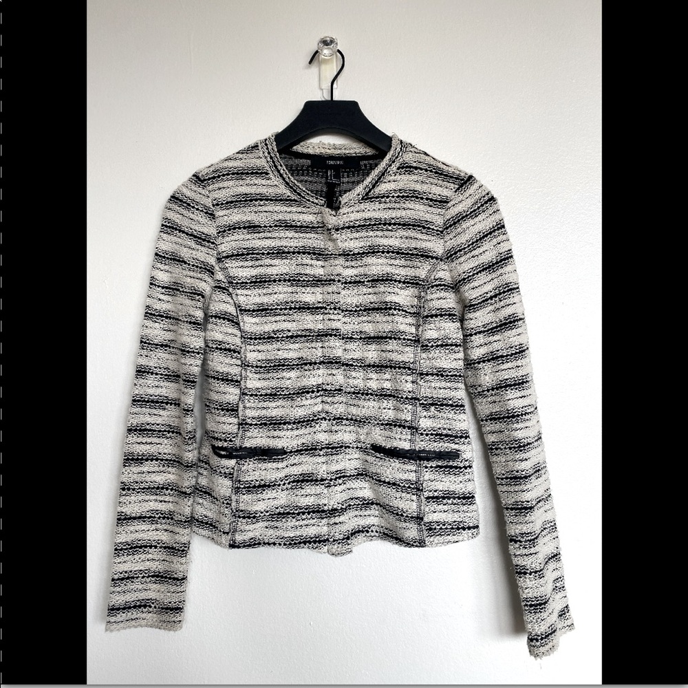 Forever 21 Marled Zip-Up Sweater Jacket